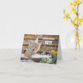 12th Birthday Cute and Funny Kitty in Bath Custom Kaart (Gele Bloem)