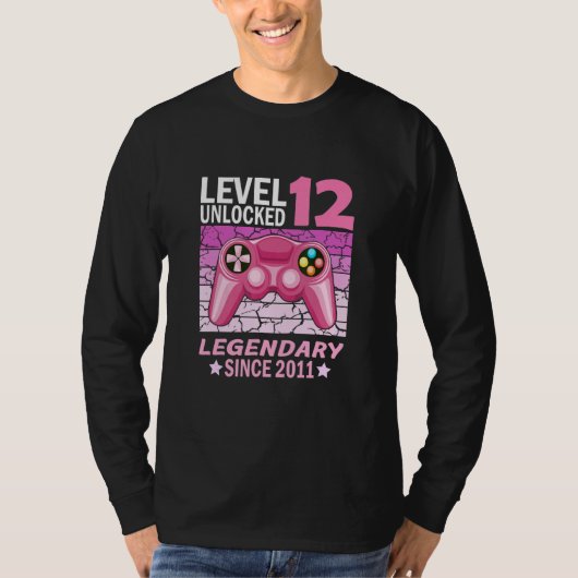 12th birthday gamer girlborn in 2011 t-shirt (Voorkant)