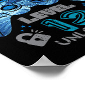 12th Birthday Gamer Level 12 ontgrendelde videogam Poster (Hoek)