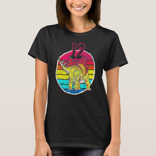 12th Birthday I Stegosaurus Stenops I Family Match T-shirt (Voorkant)