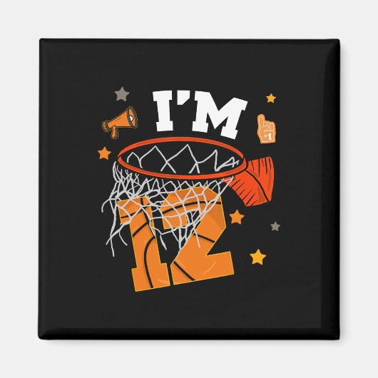 12th Birthday Sketll Boy Twelve Years 12 Yr Old Bd Magneet (Voorkant)