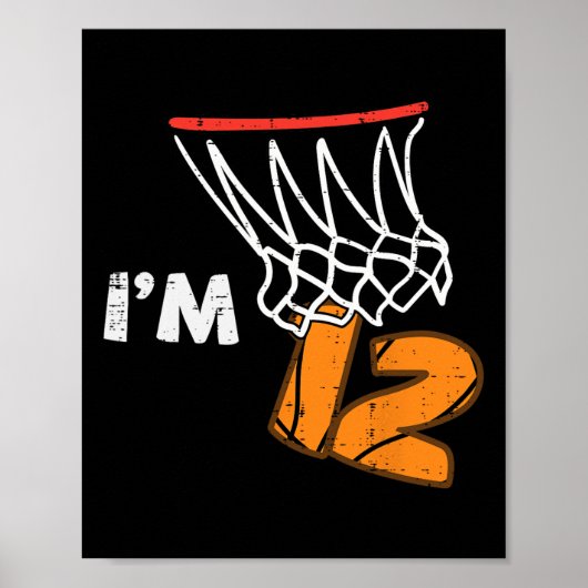 12th Birthday Sketll Im 12 Twelve Year Old Bday Bo Poster (Voorkant)