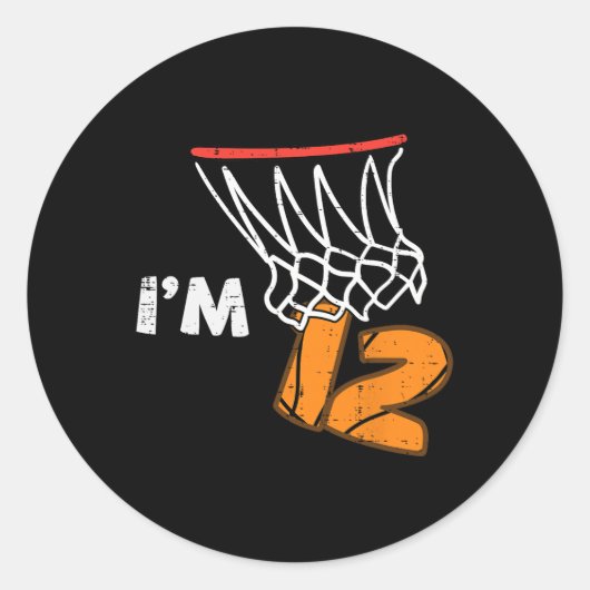 12th Birthday Sketll Im 12 Twelve Year Old Bday Bo Ronde Sticker (Voorkant)