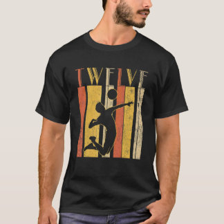 12th Birthday Volleyball Sport Boys Retro Born In T-shirt