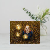 12th Century Light Orb Folie Feestdagen Briefkaart (Staand Voorkant)