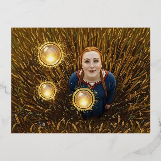 12th Century Light Orb Folie Feestdagen Briefkaart (Voorkant)