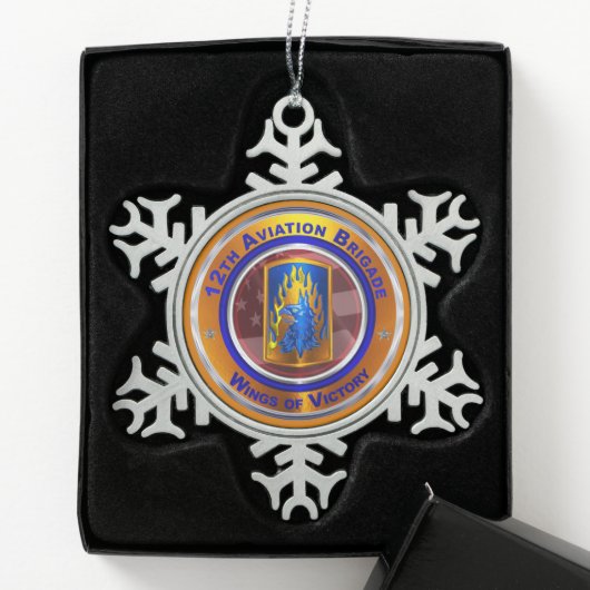 12th Combat Aviation Brigade Tin Sneeuwvlok Ornament (Kistje)