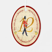 12th Day of Christmas Twelve Drummers Drumming Metalen Ornament (Voorkant links)