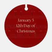 12th Day of Christmas Twelve Drummers Drumming Metalen Ornament (Achterkant)