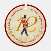 12th Day of Christmas Twelve Drummers Drumming Metalen Ornament (Voorkant)