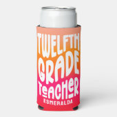 12th Grade Teacher Orange Red Ombre Seltzer Blikjeskoeler (Seltzer Voorkant)