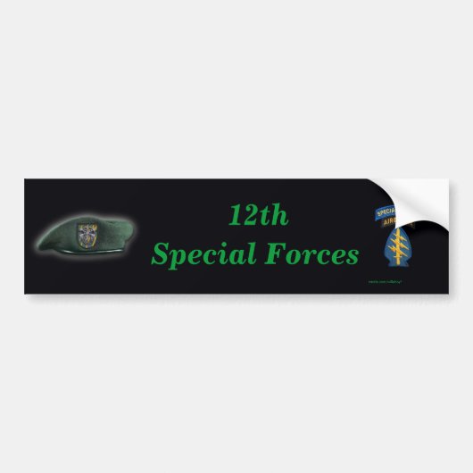 12th special forces flash Irak bumpersticker vet (Voorkant)