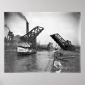12th St. Bascule Bridge, Chicago, Illinois Poster (Voorkant)
