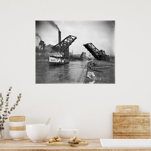 12th St. Bascule Bridge, Chicago, Illinois Poster (Keuken)