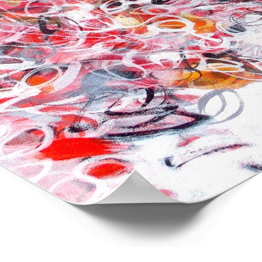 12x12 Abstracte rode zwarte, moderne zwart-wit afd Poster (Hoek)