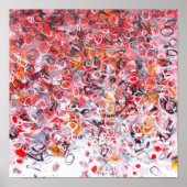 12x12 Abstracte rode zwarte, moderne zwart-wit afd Poster (Voorkant)