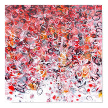 12x12 Abstracte rode zwarte, moderne zwart-wit afd