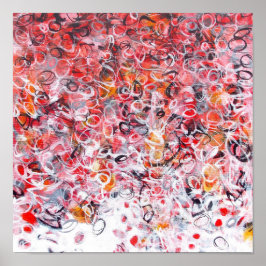 12x12 Abstracte rode zwarte, moderne zwart-wit afd Poster