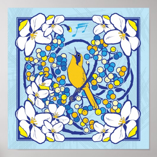 12x12 Art — Nieuwe stijl — Songbird afdrukken Poster (Voorkant)