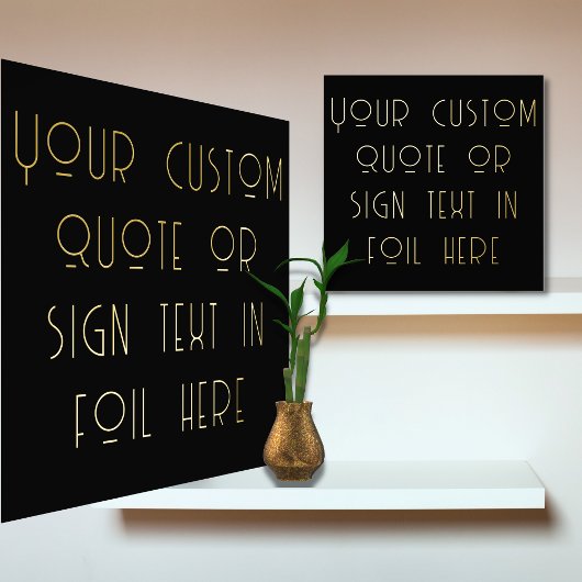 12x12 Black GOLD Custom Sign DECO Font Folie Afdrukken