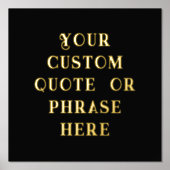 12x12 Black GOLD FOIL Custom Quote Phrase Verse Folie Afdrukken (Voorkant)