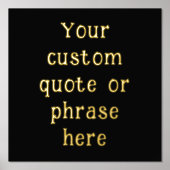 12x12 Black GOLD FOIL Custom Quote Phrase Verse Folie Afdrukken (Voorkant)