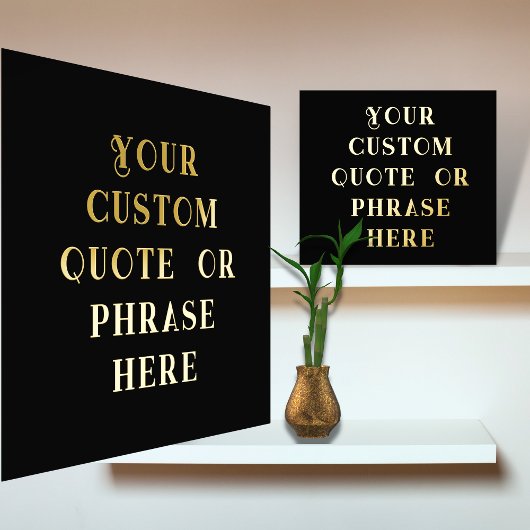 12x12 Black GOLD FOIL Custom Quote Phrase Verse Folie Afdrukken