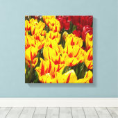 12x12 Canvas Bloemstuk Kunst Afdrukken Geel Rode T (Insitu (Houten vloer))
