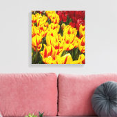 12x12 Canvas Bloemstuk Kunst Afdrukken Geel Rode T (Insitu (Woonkamer))