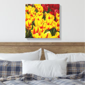 12x12 Canvas Bloemstuk Kunst Afdrukken Geel Rode T (Insitu (Slaapkamer))