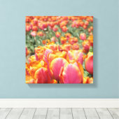 12x12 canvaskunstdrukken Tulp Flowers vierkant can Canvas Afdruk (Insitu (Houten vloer))