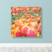 12x12 canvaskunstdrukken Tulp Flowers vierkant can Canvas Afdruk (Insitu (Houten vloer))