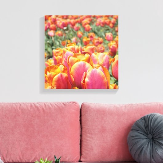 12x12 canvaskunstdrukken Tulp Flowers vierkant can Canvas Afdruk (Insitu (Woonkamer))
