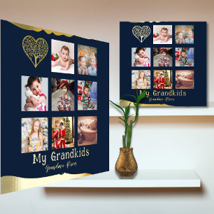 12x12 Foto Collage ECHT GOUD FOLIE Wanddecoratie Afdrukken