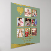 12x12 Foto Collage Gold Foil Sage Olive Green Folie Afdrukken (Laagn)