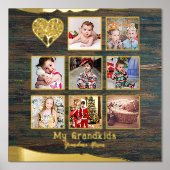 12x12 Foto Collage REAL GOLD FOIL Rustic Folie Afdrukken (Voorkant)