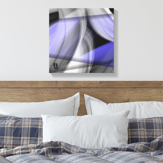 12x12" Lavender Moon Trend Abstract Art Violet Canvas Afdruk (Insitu (Slaapkamer))