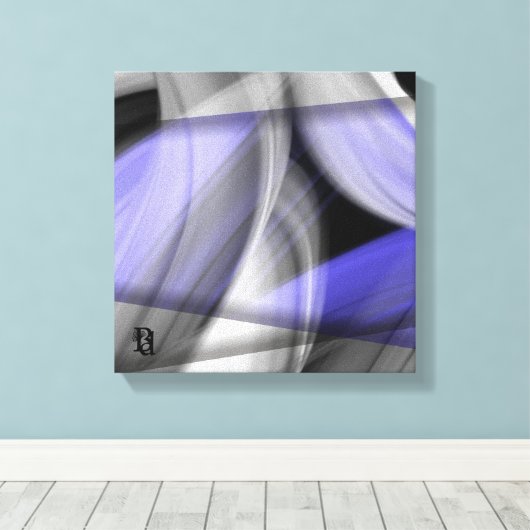 12x12" Lavender Moon Trend Abstract Art Violet Canvas Afdruk (Insitu (Houten vloer))