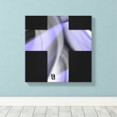 12x12" Lavender Moon Trend Abstract Art Violet Canvas Afdruk (Insitu (Houten vloer))
