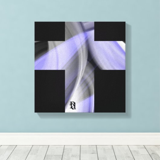 12x12" Lavender Moon Trend Abstract Art Violet Canvas Afdruk (Insitu (Houten vloer))