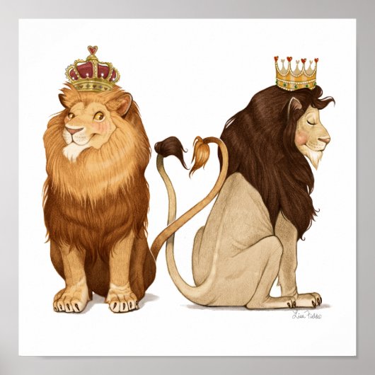 12x12 Lions in Love Print (Voorkant)