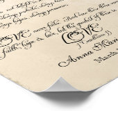 12x12  Peacock 1 - Wedding op persoonlijke titel Poster (Hoek)