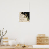 12x12  Peacock 1 - Wedding op persoonlijke titel Poster (Keuken)