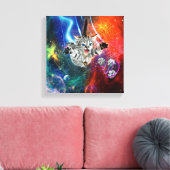 12x12 Psychedelische ruimte Kitty Cat op doek. Canvas Afdruk (Insitu (Woonkamer))
