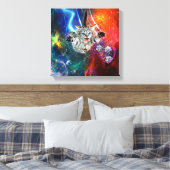 12x12 Psychedelische ruimte Kitty Cat op doek. Canvas Afdruk (Insitu (Slaapkamer))