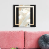 12x12" Sandy Tornado Trend Abstracte Kunst Beige Canvas Afdruk (Insitu (Woonkamer))