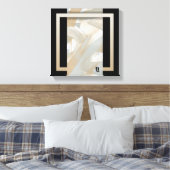 12x12" Sandy Tornado Trend Abstracte Kunst Beige Canvas Afdruk (Insitu (Slaapkamer))