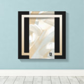 12x12" Sandy Tornado Trend Abstracte Kunst Beige Canvas Afdruk (Insitu (Houten vloer))