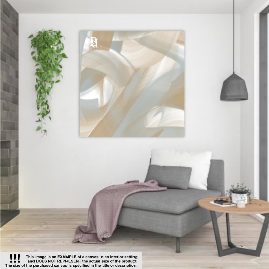 12x12" Sandy Tornado Trend Abstracte Kunst Beige Canvas Afdruk