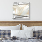 12x12" Sandy Tornado Trend Abstracte Kunst Beige Canvas Afdruk (Insitu (Slaapkamer))